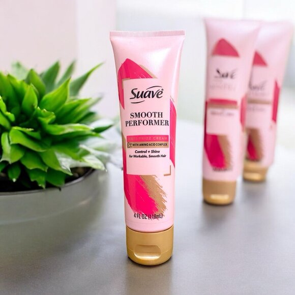 Suave Smooth Performer Anti-Frizz Cream, 4 Fl. Oz.  Lot Of 3  Sealed - Picture 2 of 3
